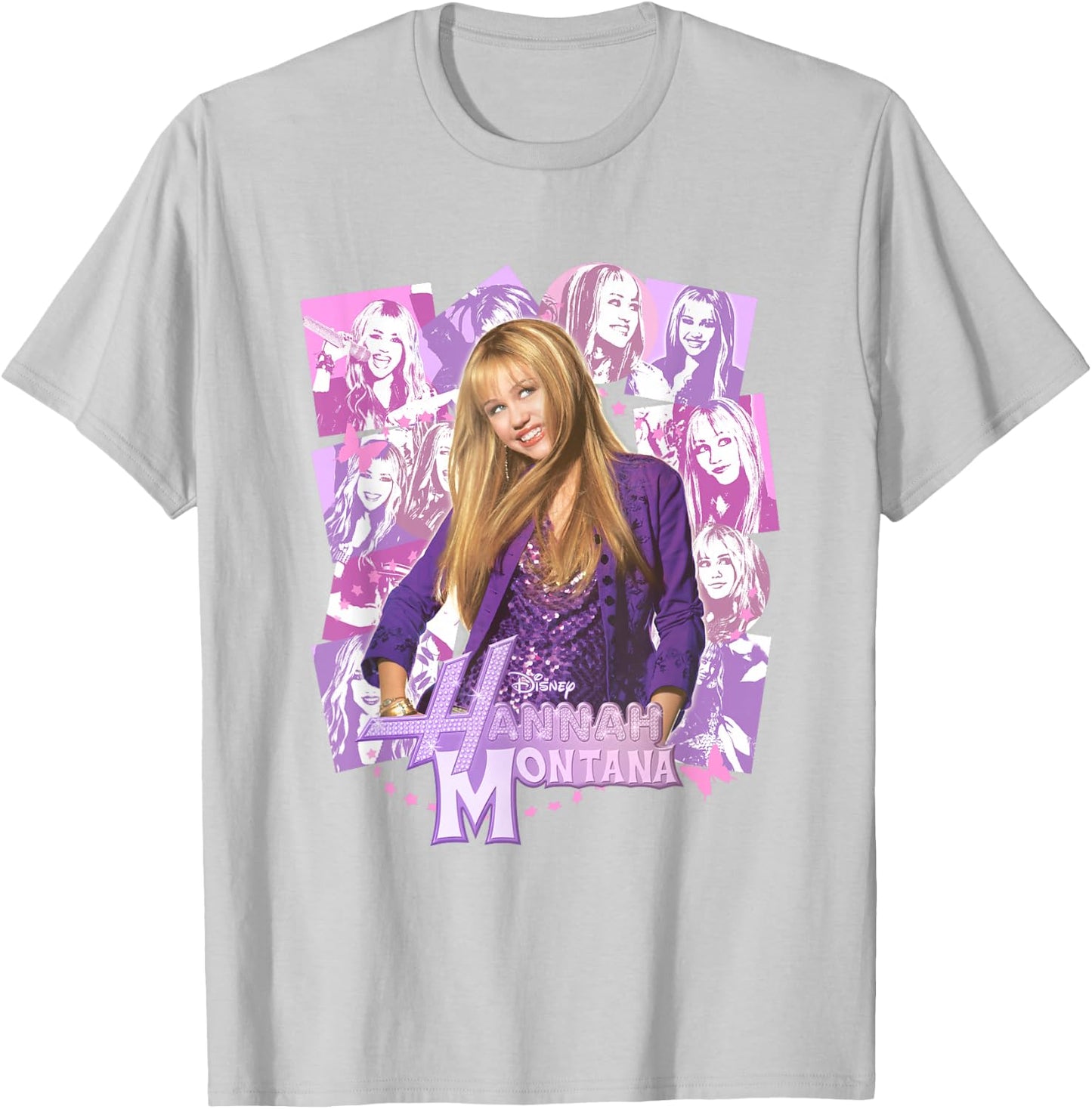 Disney Hannah Montana Epic Iconic Collage Big Chest Poster T-Shirt - T-Shirt | Ash