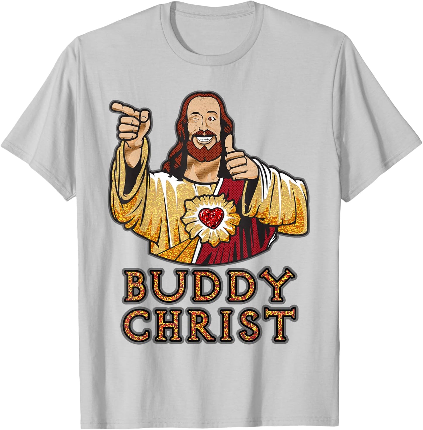 Kevin Smith View Askewniverse Buddy Christ Got Wow Golden T-Shirt - T-Shirt | Ash