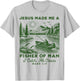 Fisher of Man Mark 1:17 Christian Scripture Jesus Fishing T-Shirt - T-Shirt | Ash