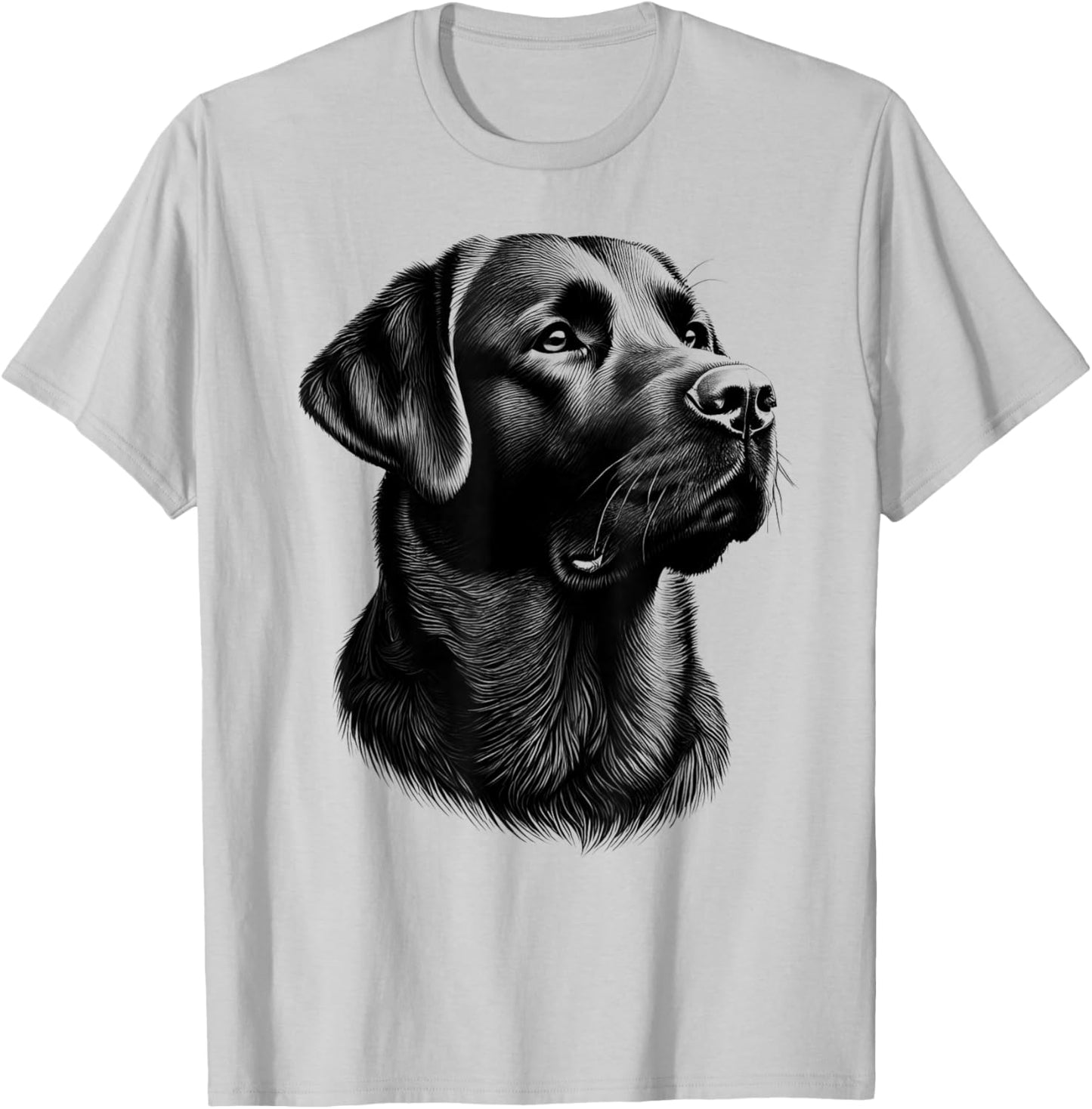 Proud Labrador Head Drawing Style T-Shirt - T-Shirt | Ash