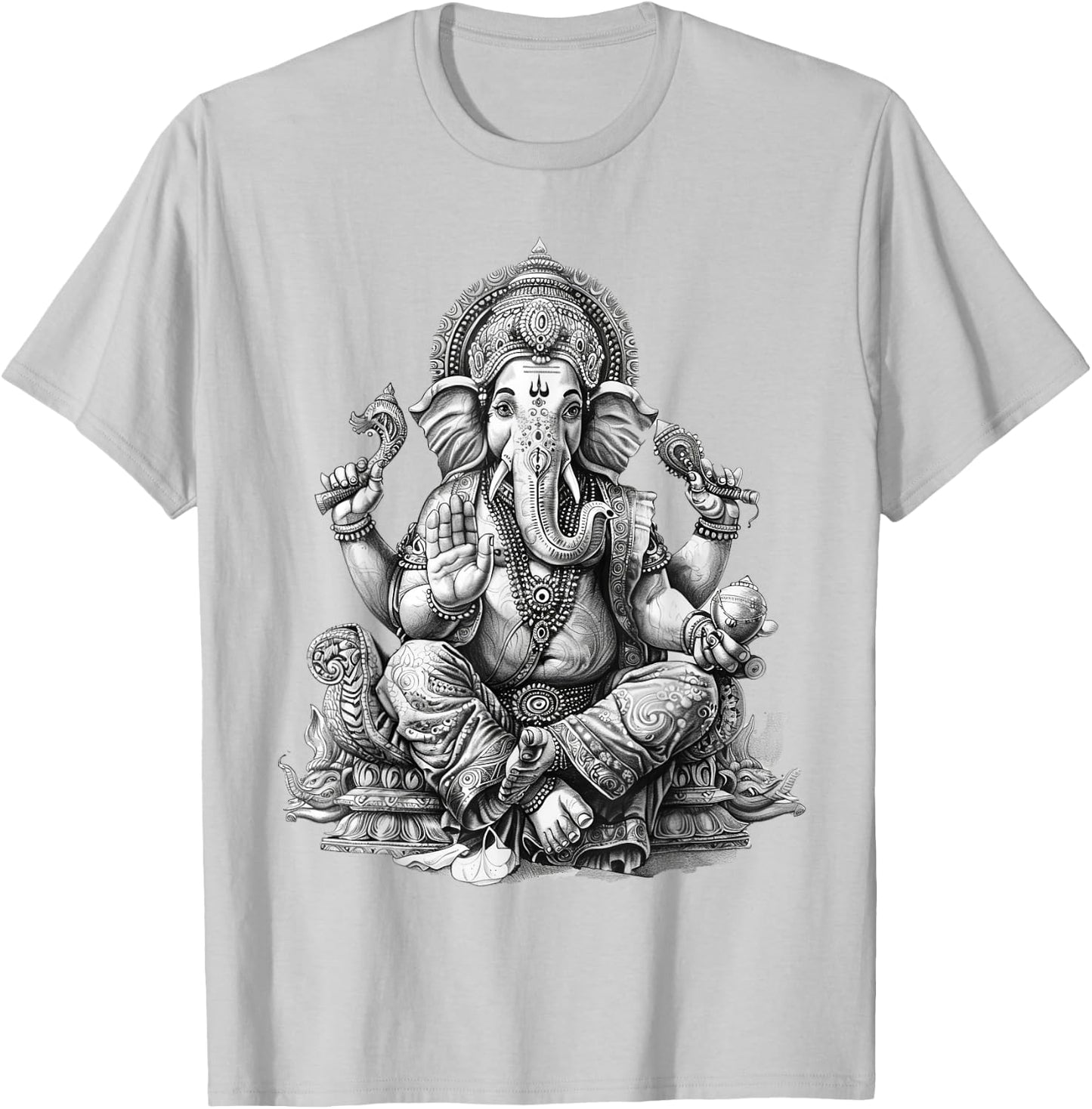 Ganesh spiritual hindu god elephant yoga meditation T-Shirt - T-Shirt | Ash