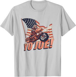 G.I. Joe Americana Yo Joe! Classic Vintage Big Chest Poster T-Shirt - T-Shirt | Ash