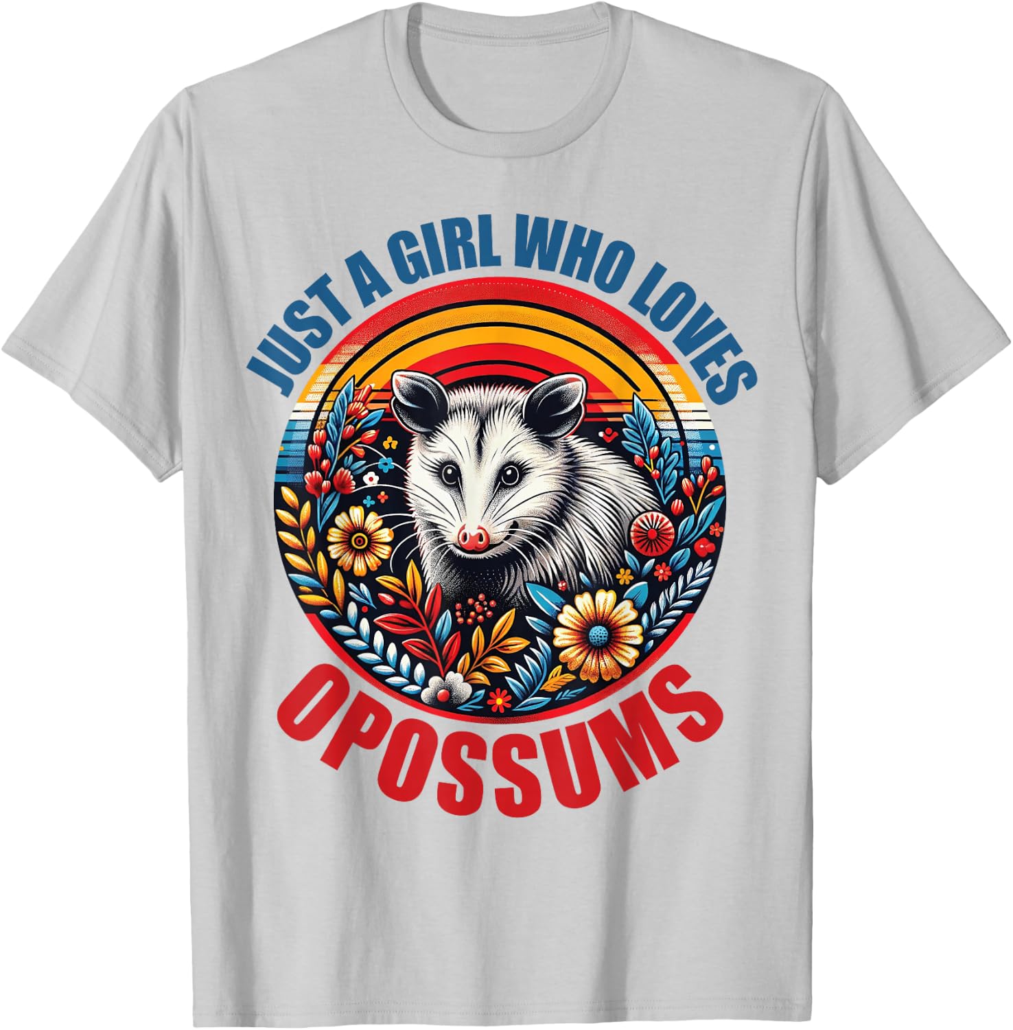 Girls Opossums-Shirt Kids Teen Just A Girl Who Loves Possum T-Shirt - T-Shirt | Ash