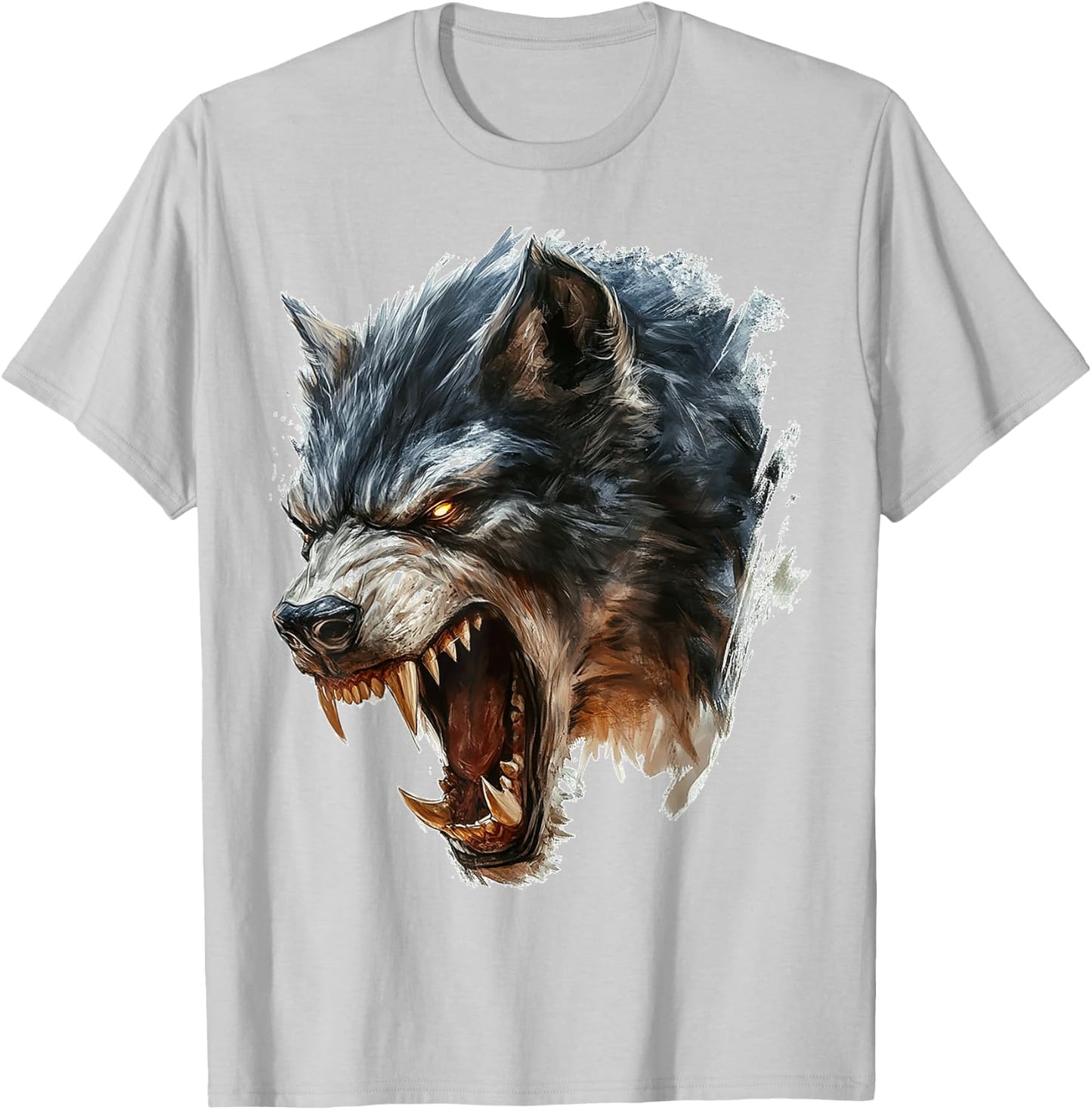 Werewolf Mythical Motif Fantasy Illustration Werewolf T-Shirt - T-Shirt | Ash