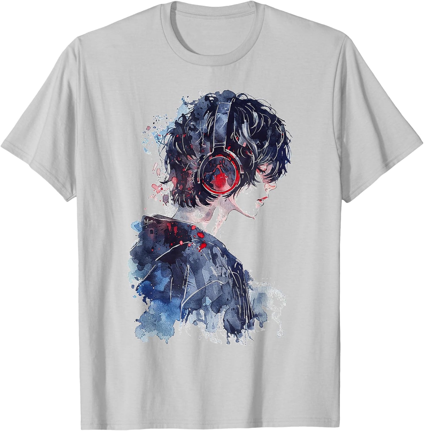 Anime Manga Motif Headphone Artwork Anime T-Shirt - T-Shirt | Ash
