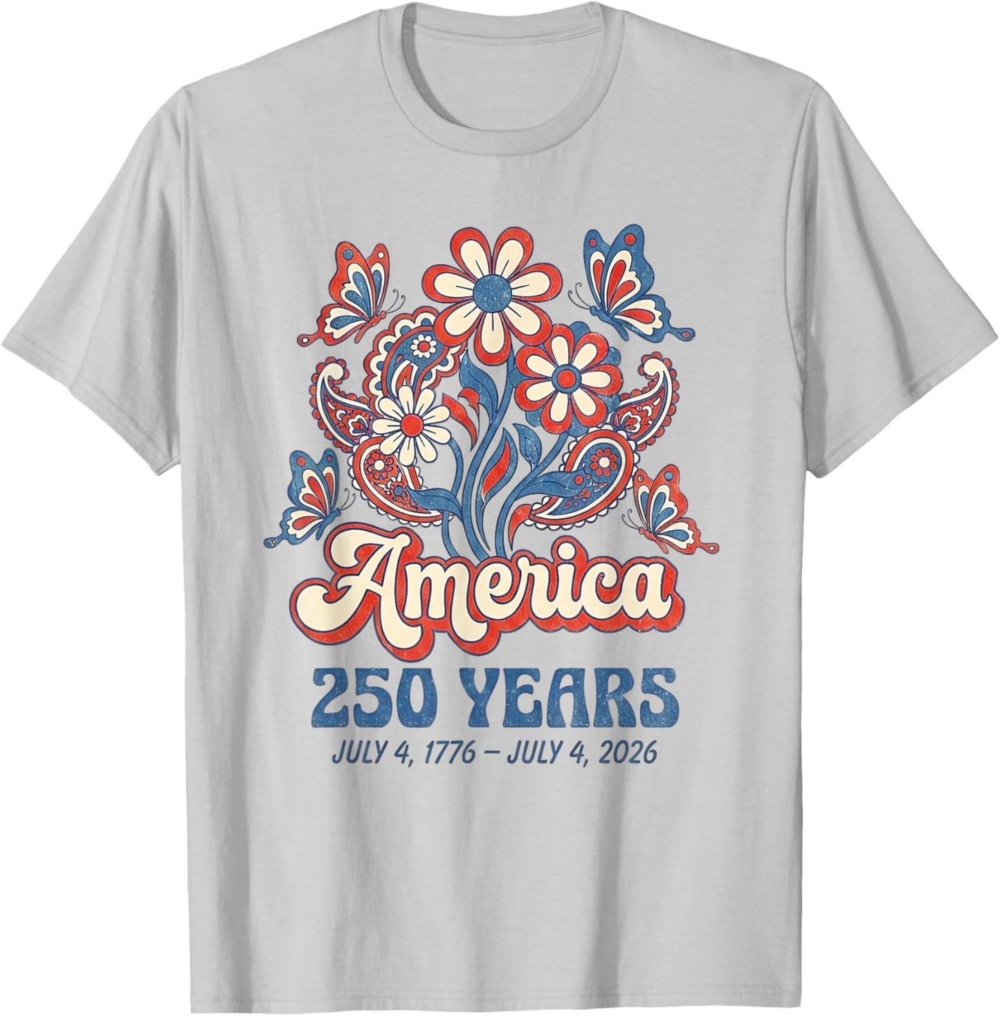 250 Anniversary USA Merchandise Women Patriotic 4th of July T-Shirt - T-Shirt | Ash