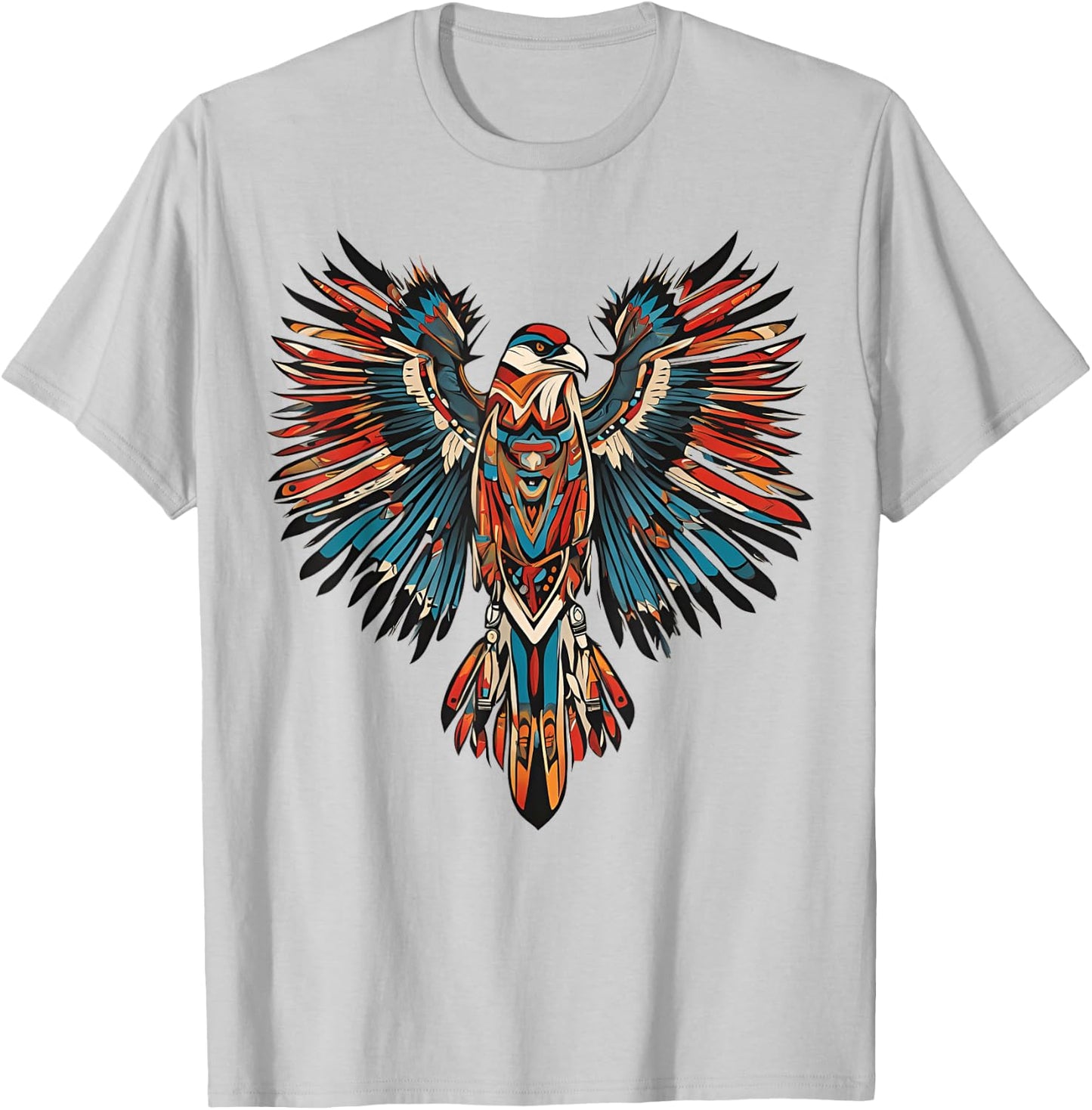Thunderbird Native American Indian Day Tribal Art T-Shirt - T-Shirt | Ash