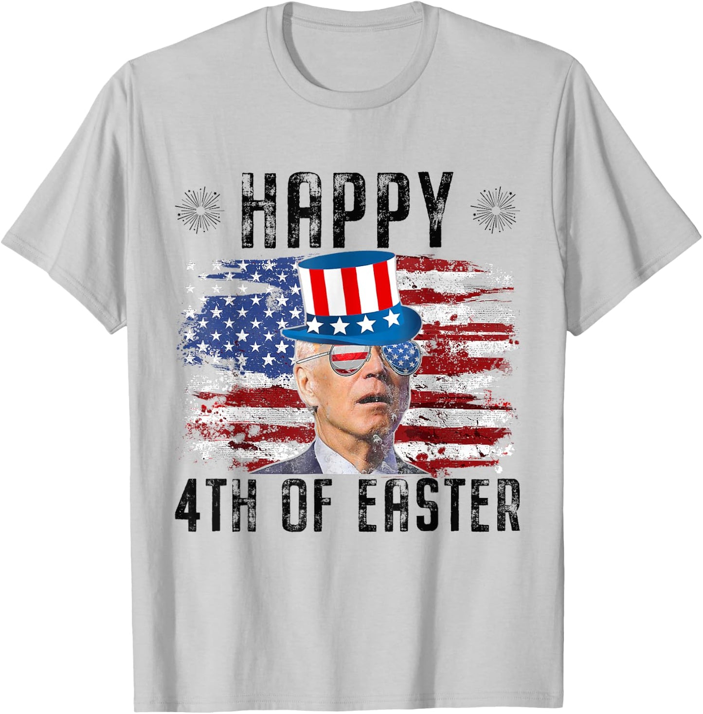 Joe Biden 4th Of July Happy Easter 4th Of July US Flag Men T-Shirt - T-Shirt | Ash