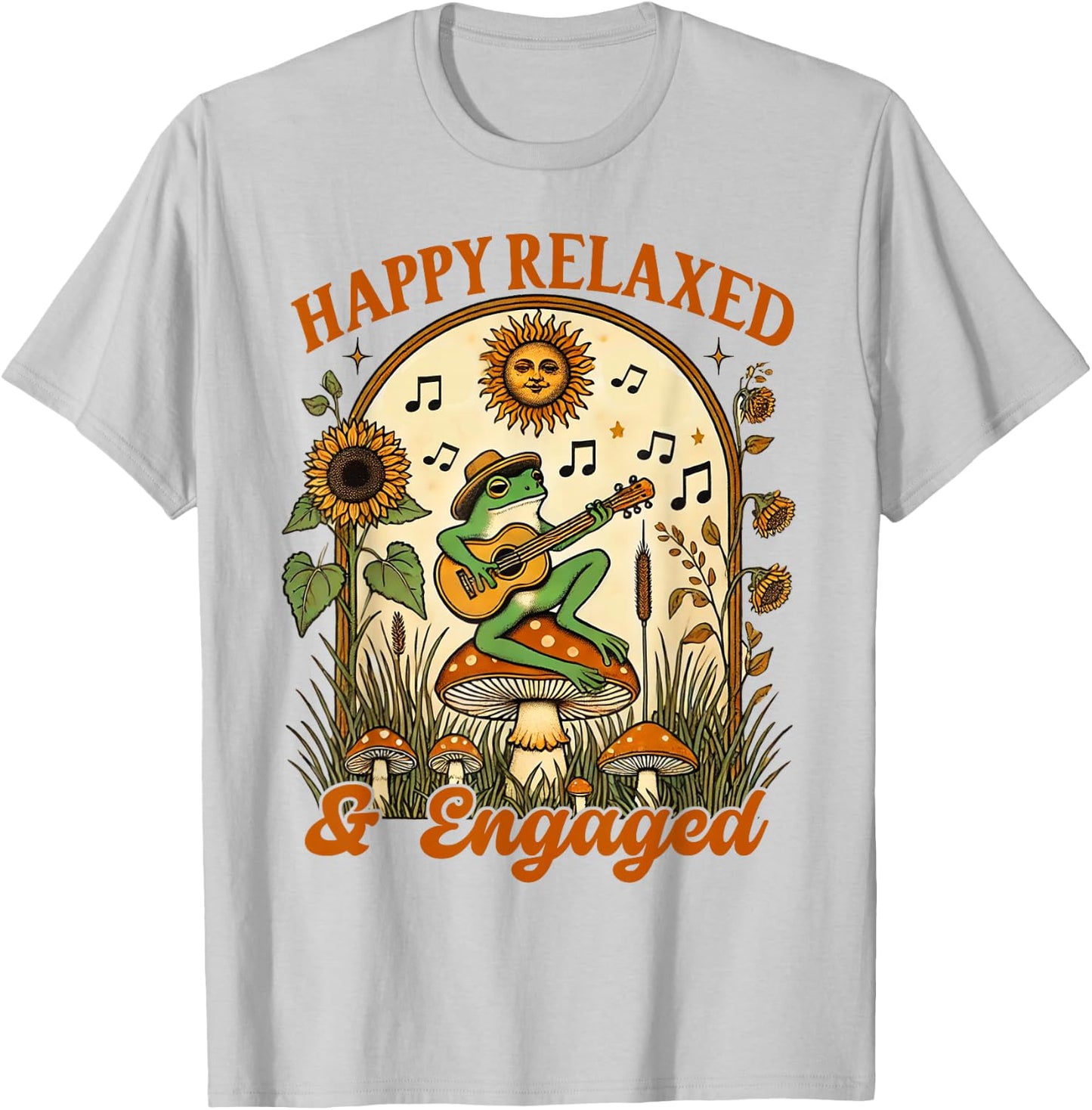 Behavior Analyst ABA Frog Mushroom Happy Relaxed & Engaged T-Shirt - T-Shirt | Ash