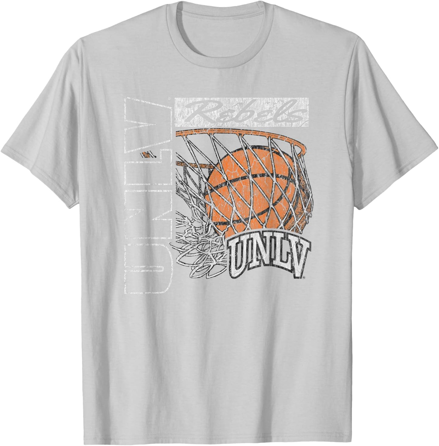 UNLV Rebels Vintage Basketball 90's Red Officially Licensed T-Shirt - T-Shirt | Ash