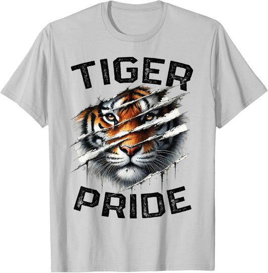 Tiger Pride Retro Vintage Tiger School Sports Team T-Shirt - T-Shirt | Ash