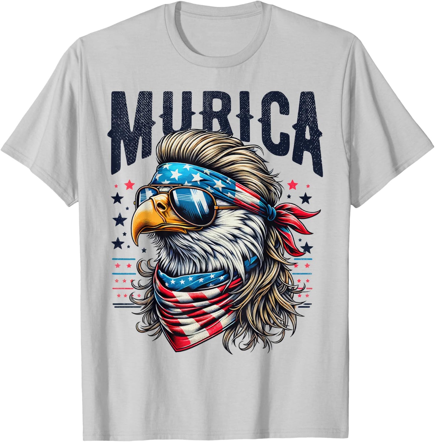 4th of July Patriotic Funny Eagle July 4th USA Murica T-Shirt - T-Shirt | Ash
