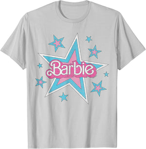 Barbie - Vintage Logo with Stars T-Shirt - T-Shirt | Ash