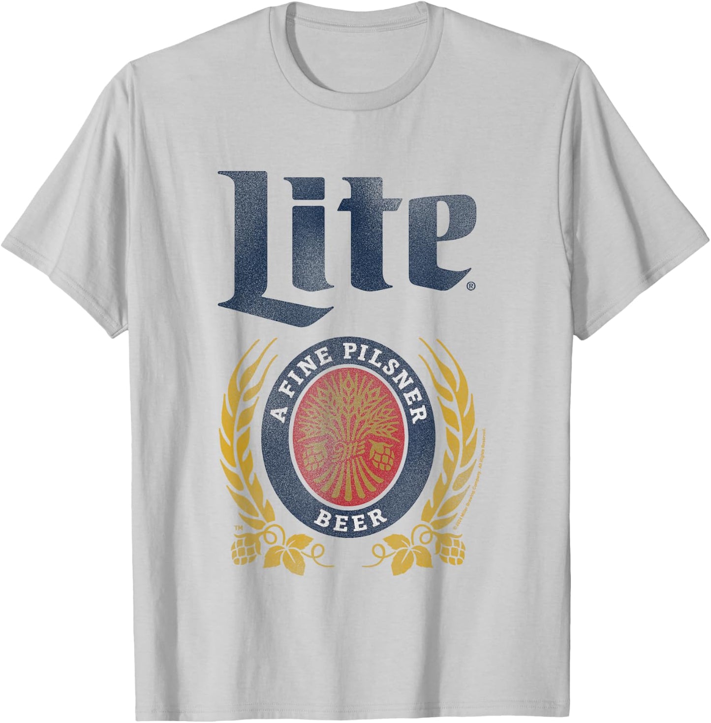 Miller Lite A Fine Pilsner Vintage Beer Label T-Shirt - T-Shirt | Ash