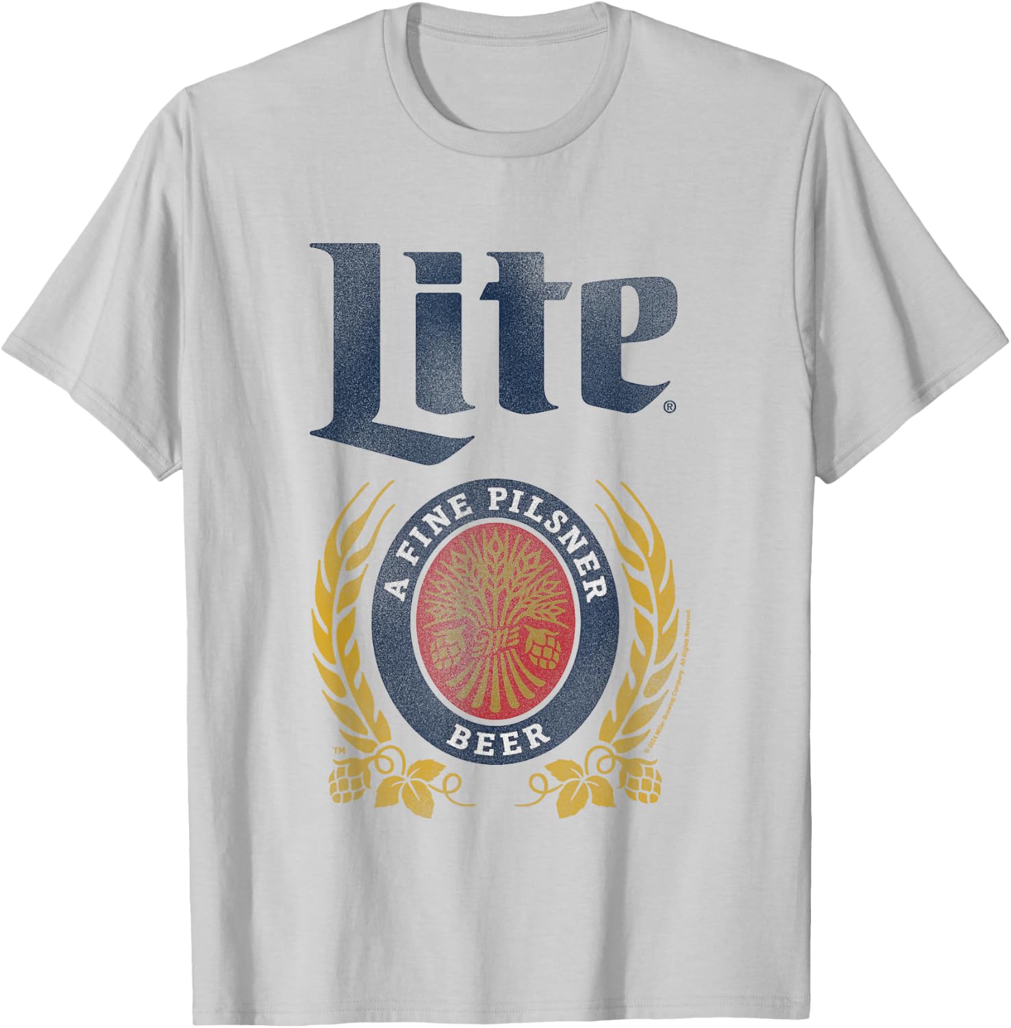 Miller Lite A Fine Pilsner Vintage Beer Label T-Shirt - T-Shirt | Ash