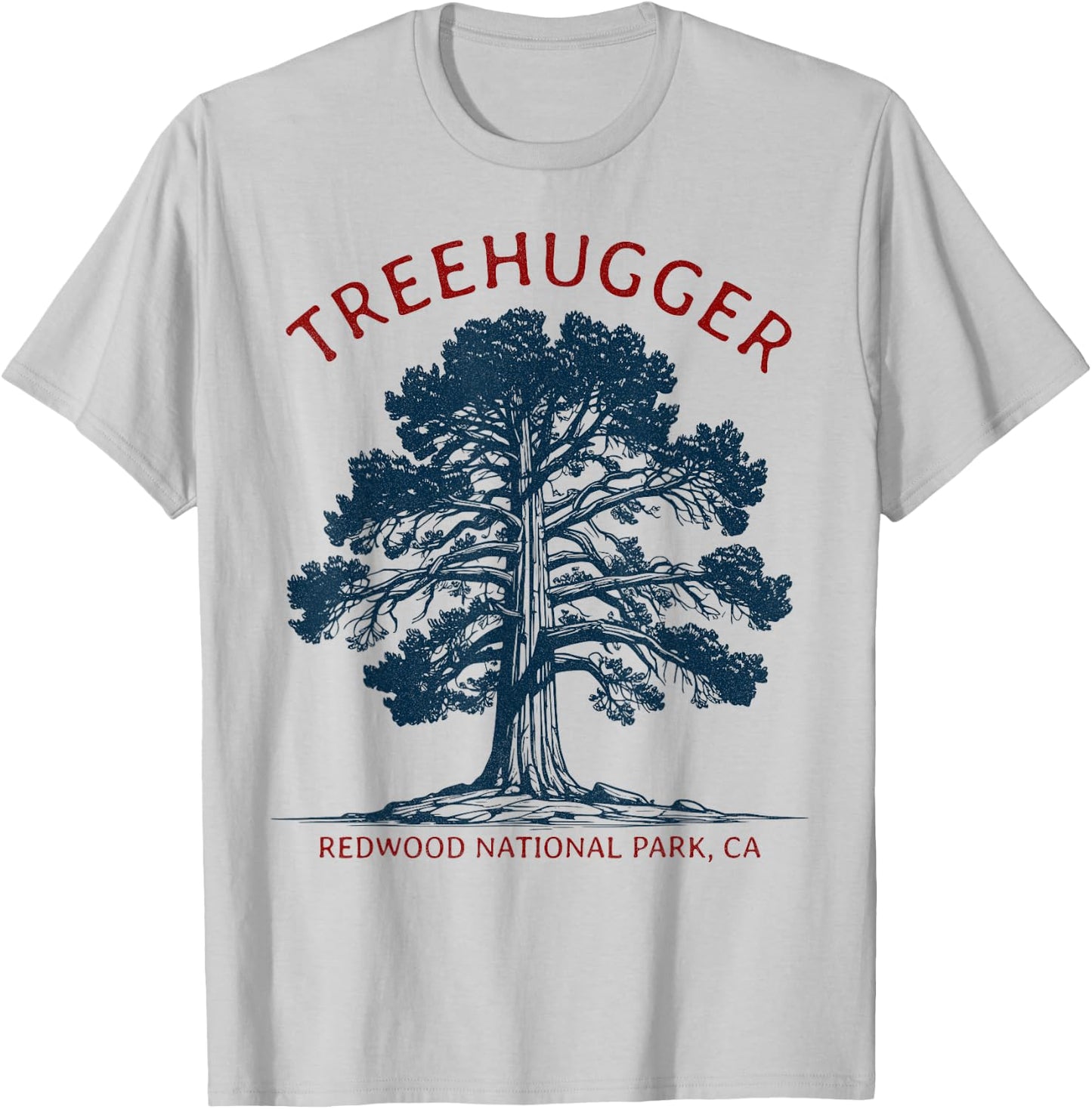 Treehugger, Redwood National Park, USA, California T-Shirt - T-Shirt | Ash