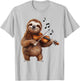 Funny Musician Violinist Cute Sloth Playing Violin T-Shirt - T-Shirt | Ash
