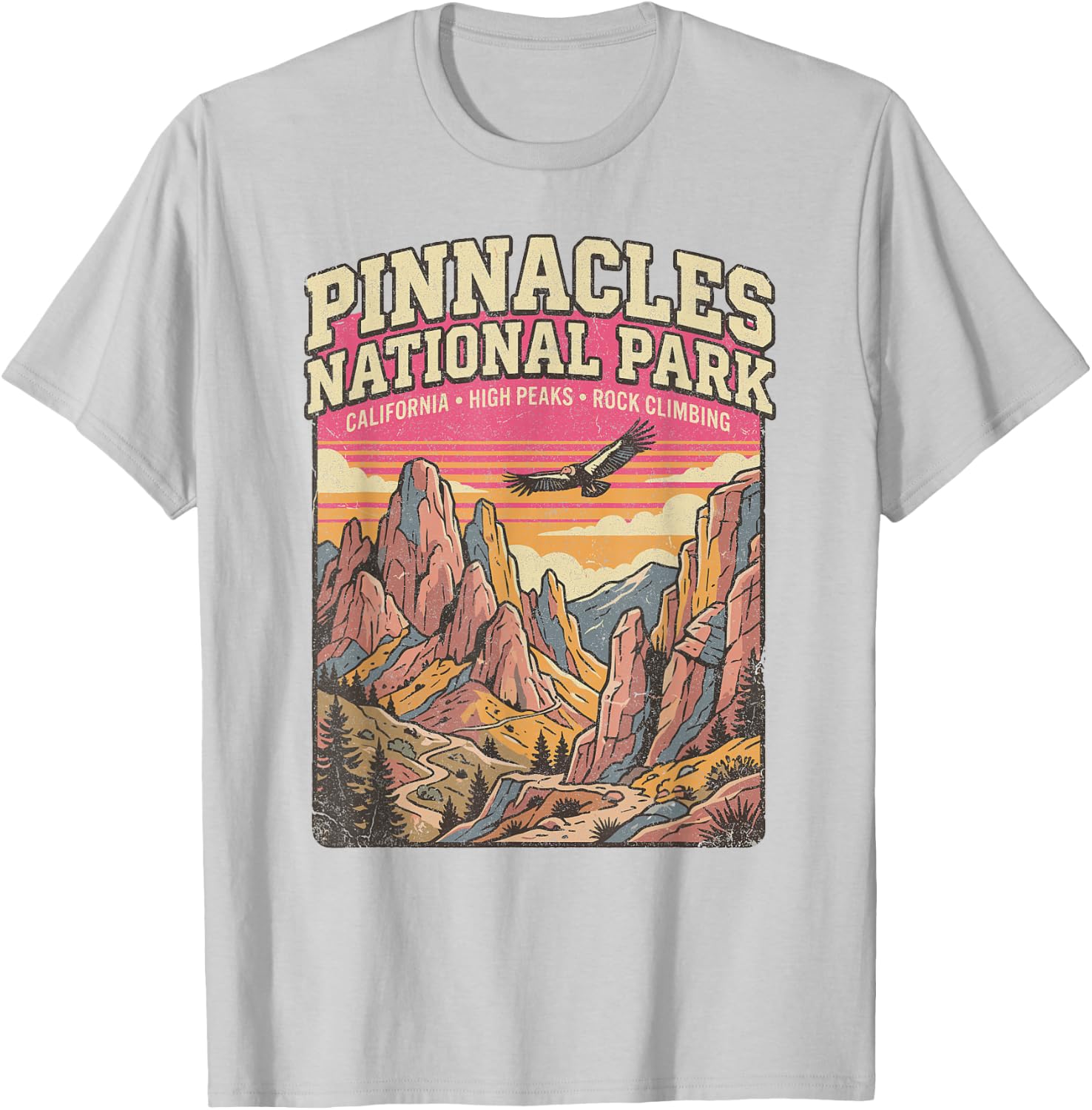 Pinnacles National Park California US Vintage T-Shirt - T-Shirt | Ash