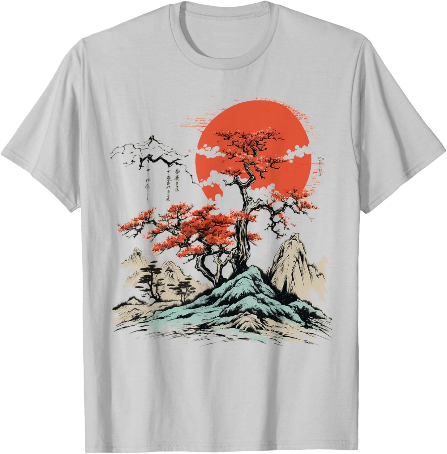 Asian Landscape Scenery Graphic Men Women Boys Girls T-Shirt - T-Shirt | Ash