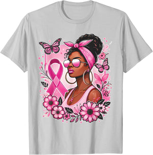 Breast cancer awareness African American support Wear Pink T-Shirt - T-Shirt | Ash