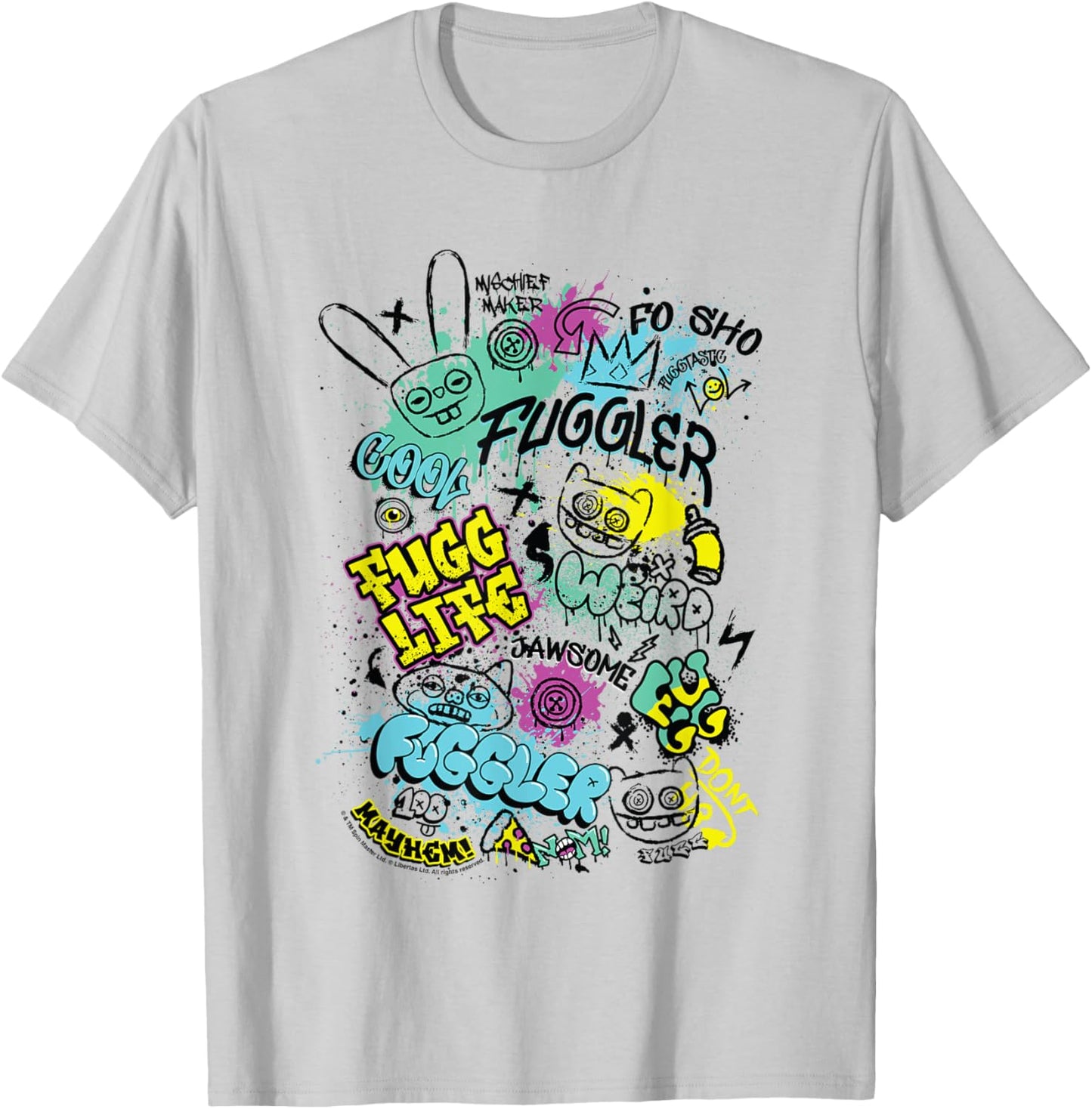 Fuggler Funny Ugly Monsters Graffiti Tags T-Shirt - T-Shirt | Ash