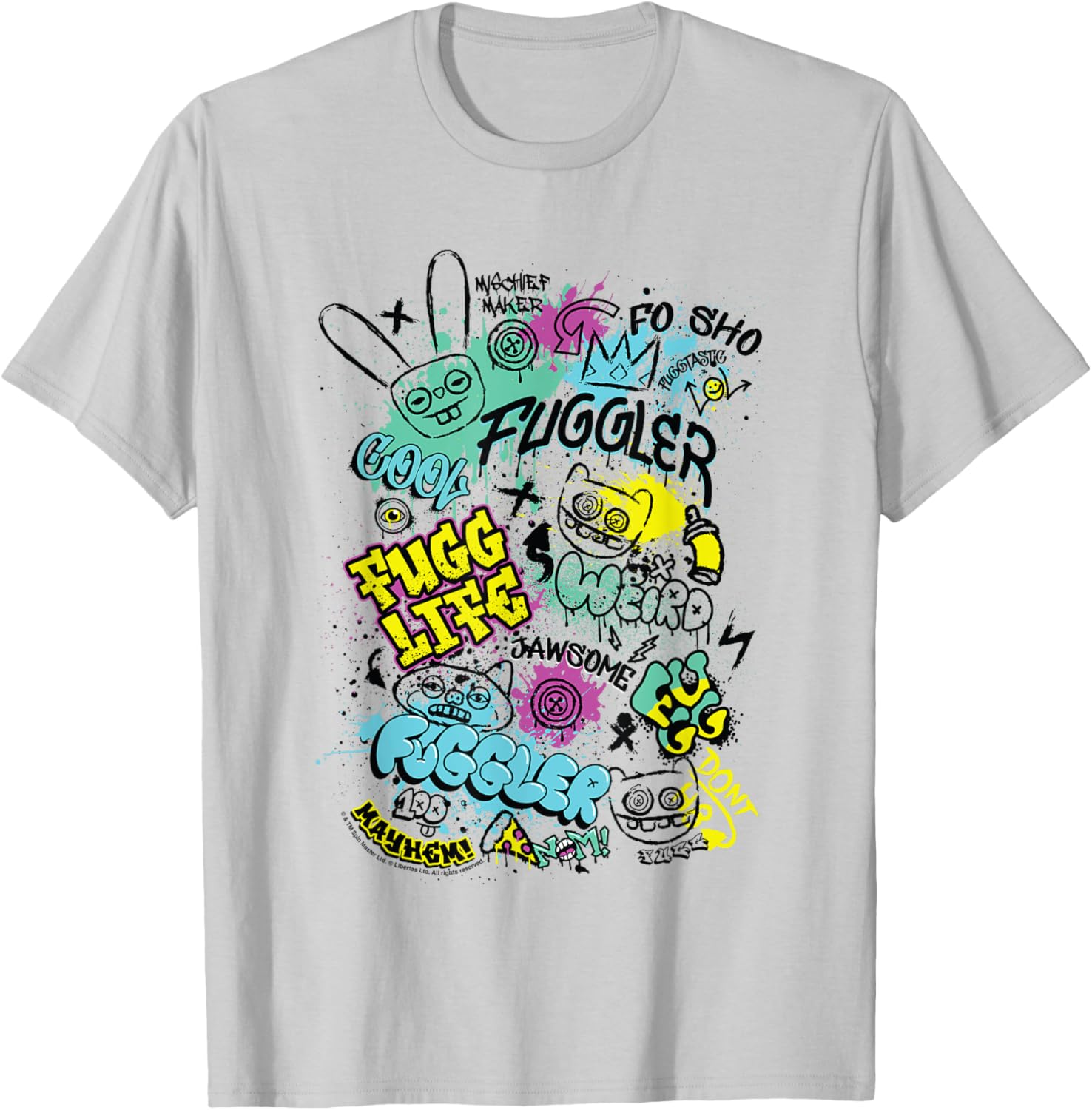 Fuggler Funny Ugly Monsters Graffiti Tags T-Shirt - T-Shirt | Ash