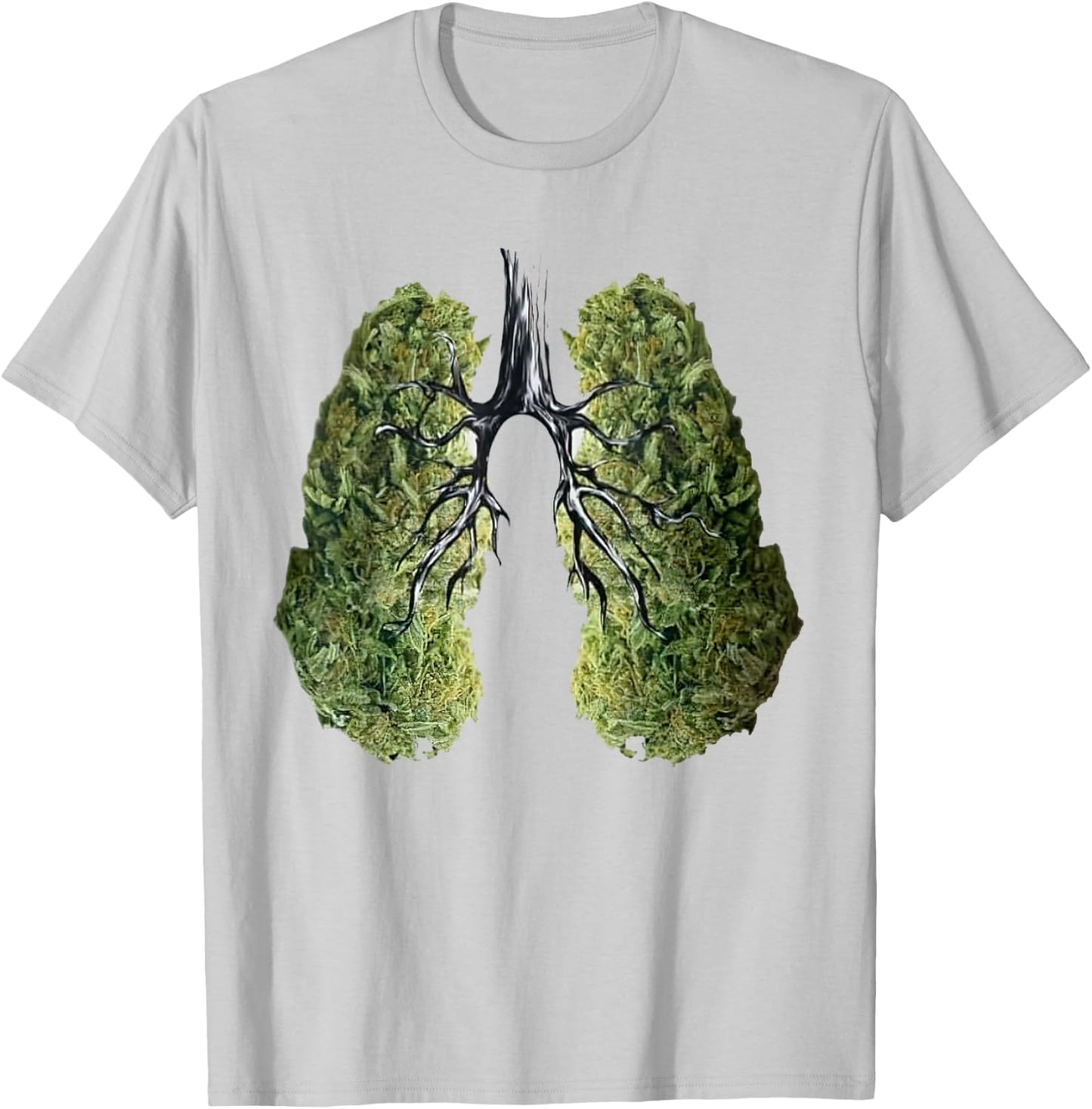 Lungs Weeds Cannabis Marijuana Funny Smoking 420 Holiday T-Shirt - T-Shirt | Ash