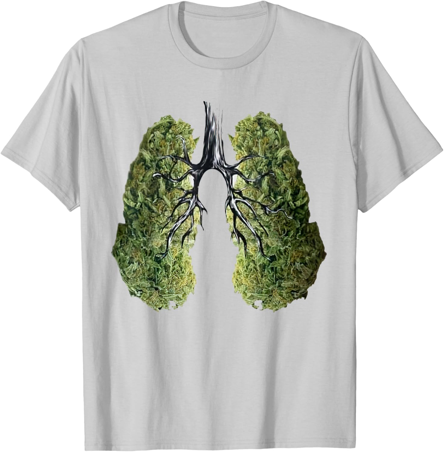 Lungs Weeds Cannabis Marijuana Funny Smoking 420 Holiday T-Shirt - T-Shirt | Ash