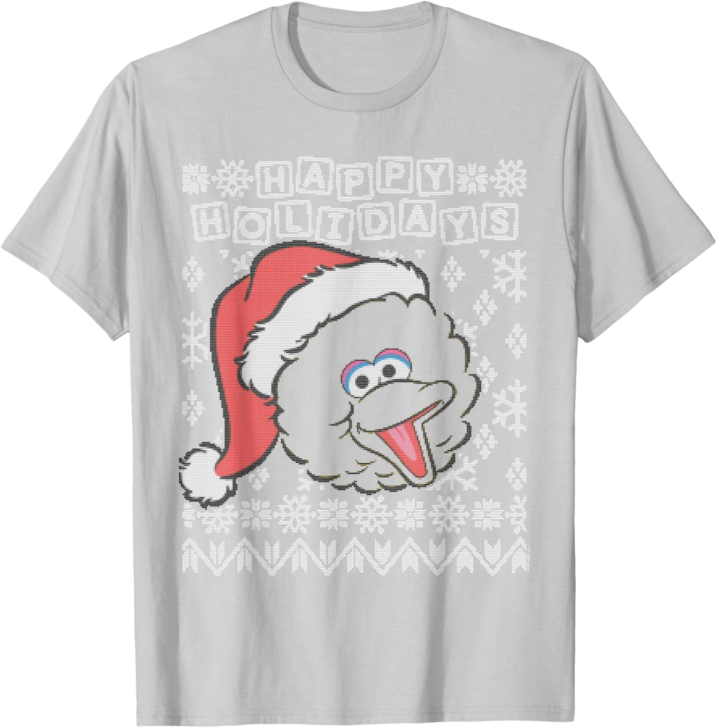 Sesame Street Big Bird Ugly Christmas T-Shirt - T-Shirt | Ash