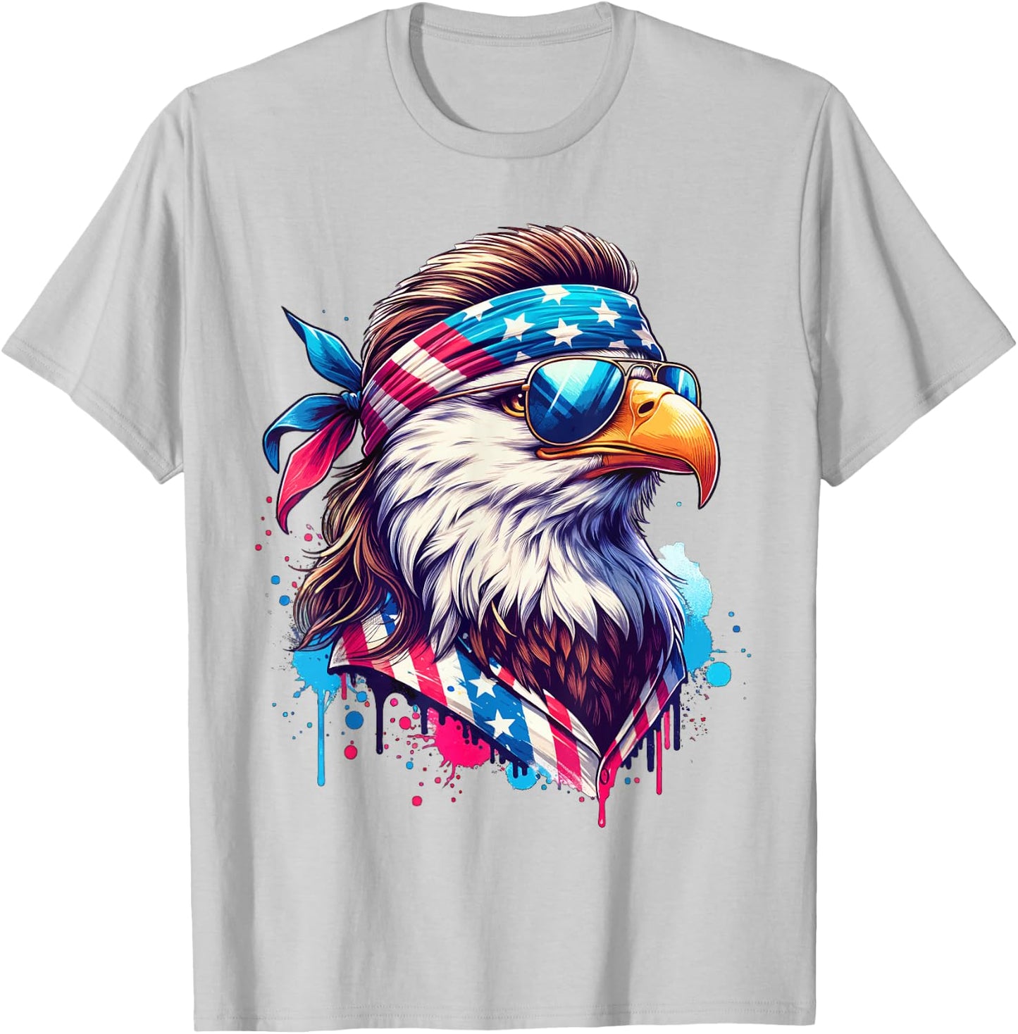 4th of July Patriotic Funny Eagle July 4th USA Murica T-Shirt - T-Shirt | Ash