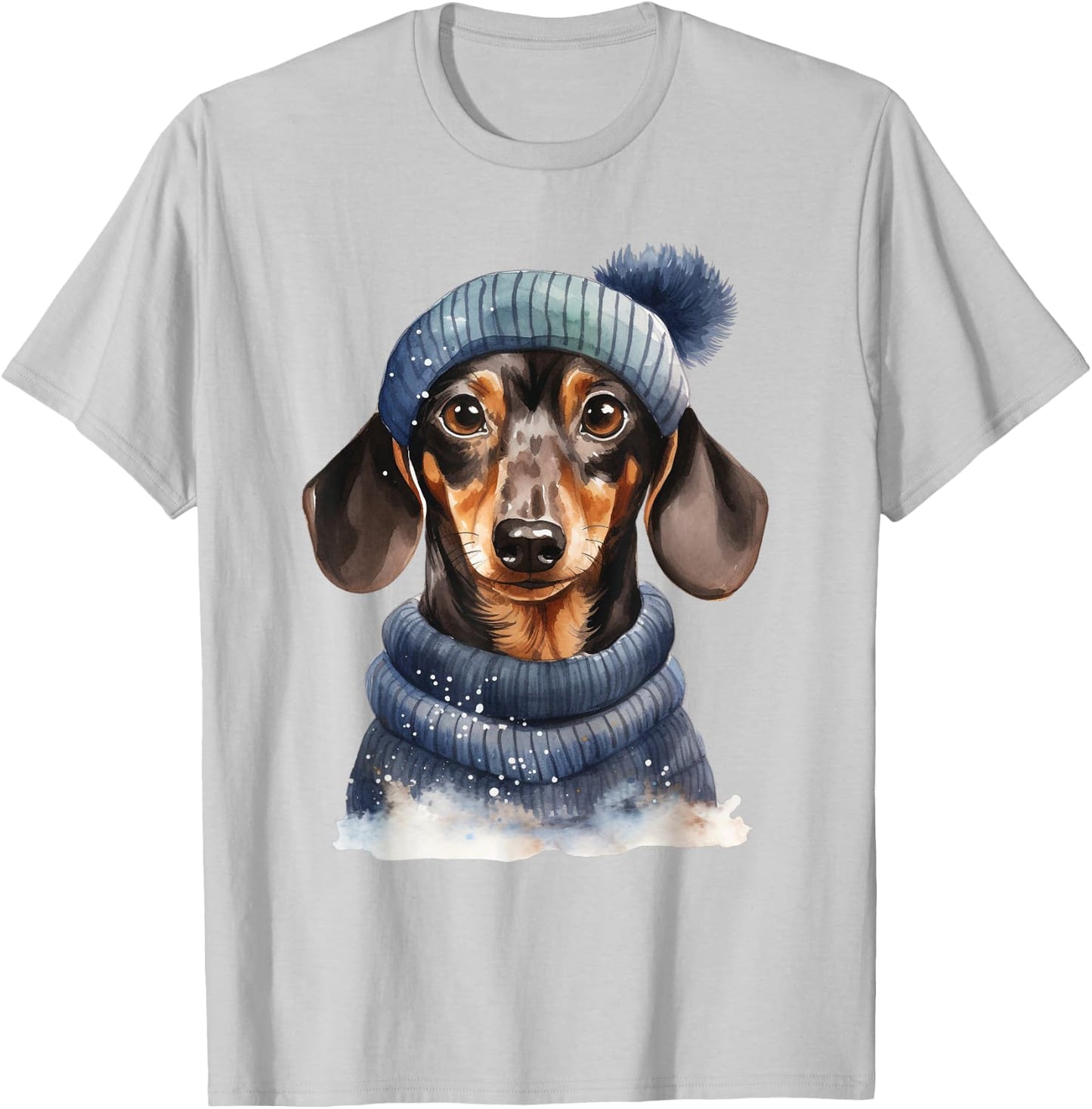 Christmas Winter Wiener & Dachshund T-Shirt - T-Shirt | Ash