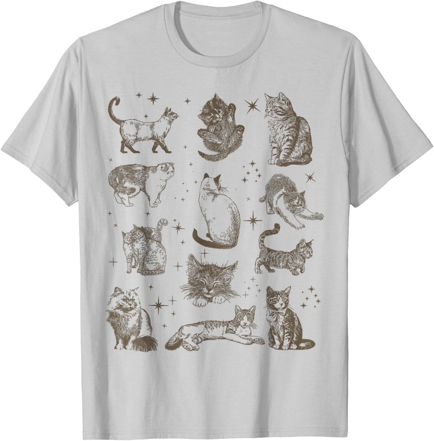 Vintage 90s Tattoo Retro Cats In Space T-Shirt - T-Shirt | Ash