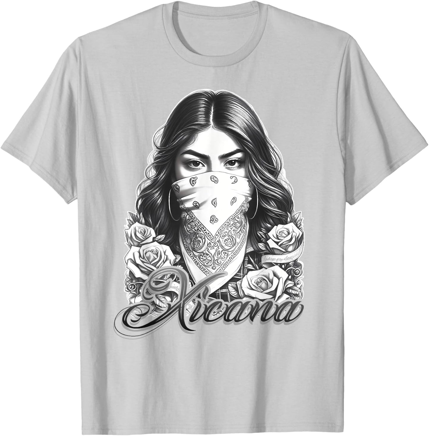 XICANA Chicana Shirt Tattoo Chicano Art Cholo T-Shirt - T-Shirt | Ash