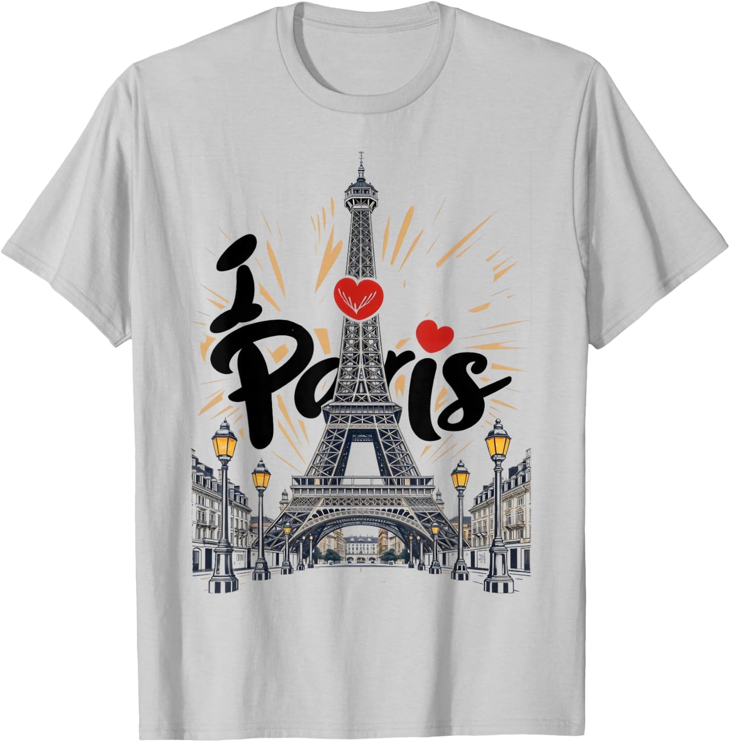 I Love Paris Eiffel Tower France, French Souvenir T-Shirt - T-Shirt | Ash