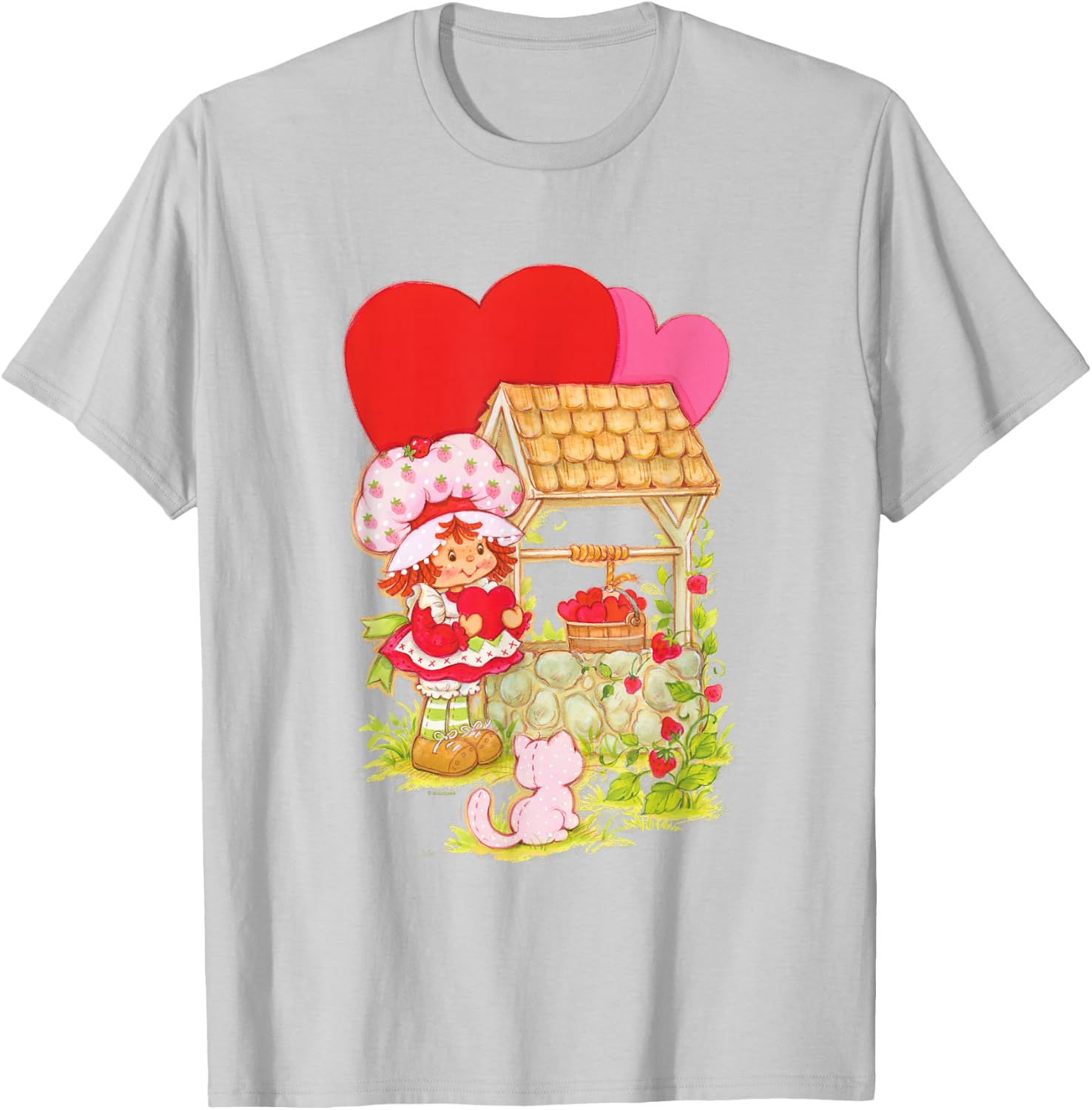 Strawberry Shortcake & Custard By Well Valentine's Day T-Shirt - T-Shirt | Ash