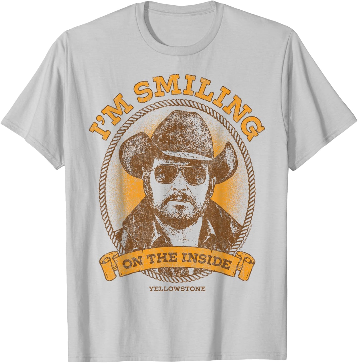 Yellowstone - RIP Wheeler I'm Smiling On The Inside T-Shirt - T-Shirt | Ash
