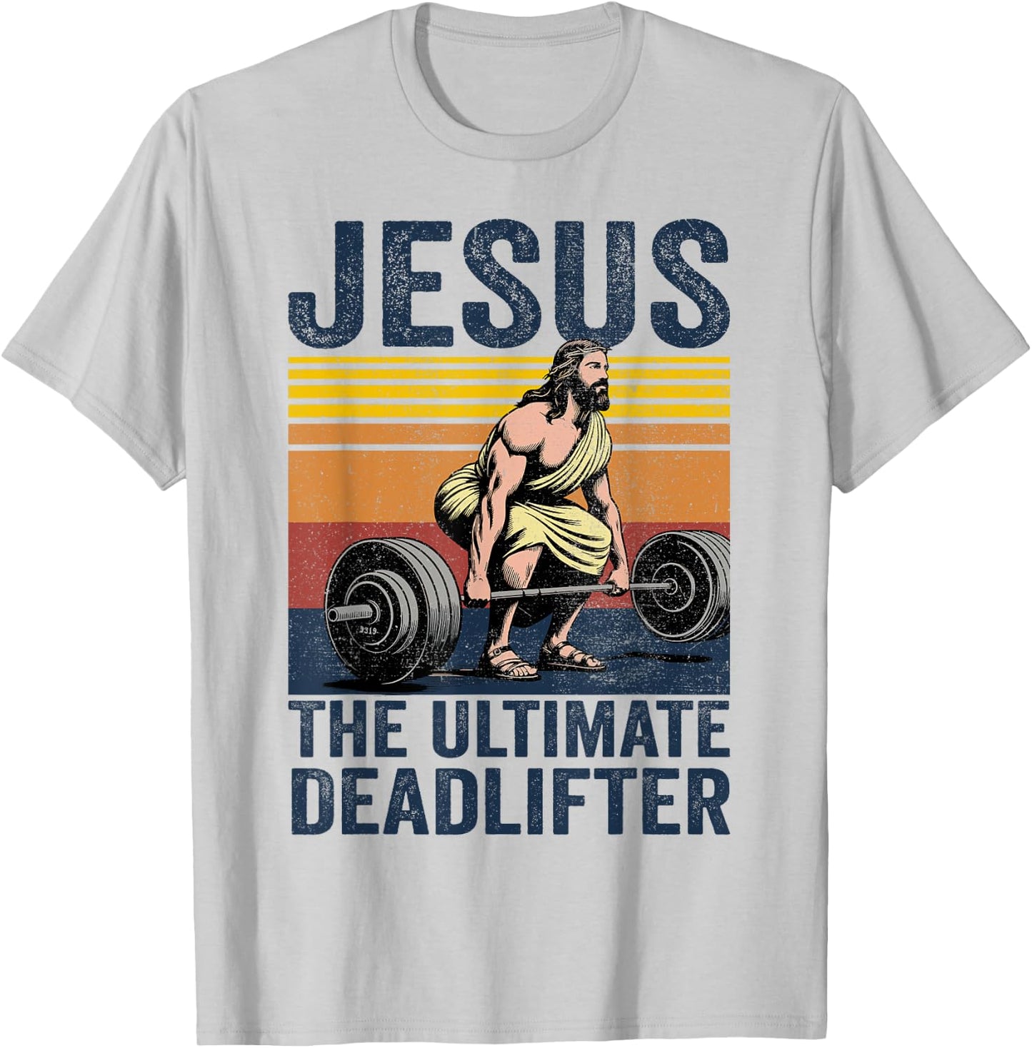 Vintage Jesus The Ultimate Deadlifter Funny Christian Gym T-Shirt - T-Shirt | Ash