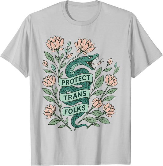 Retro Protect Trans Folks Protect Trans Rights Human Rights T-Shirt - T-Shirt | Ash