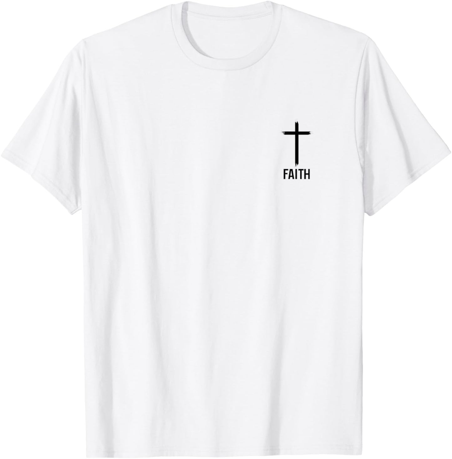 Faith Small Cross Christian Minimalist Religious for Family T-Shirt - T-Shirt | White