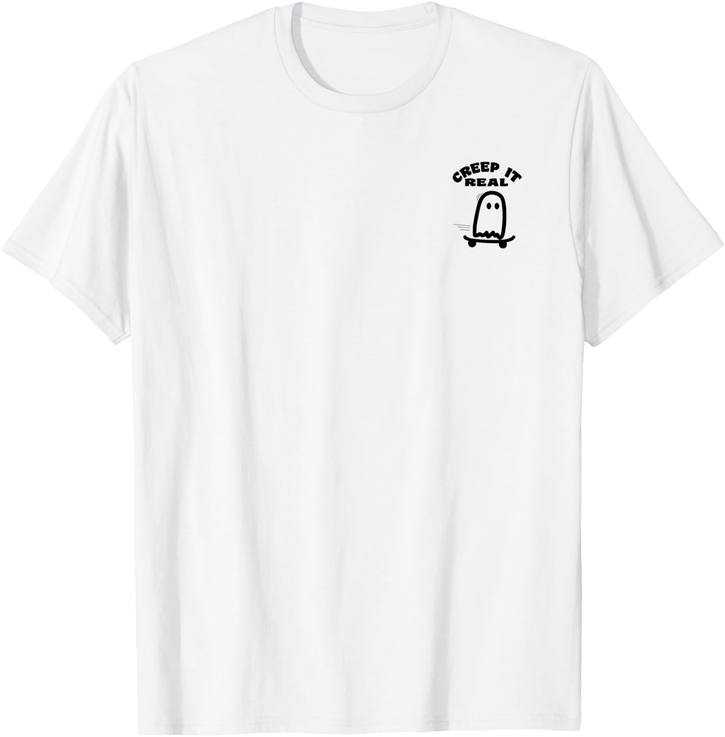Skateboard Ghost Halloween Costume Funny Ghost Skateboarding T-Shirt - T-Shirt | White