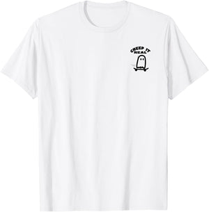 Skateboard Ghost Halloween Costume Funny Ghost Skateboarding T-Shirt - T-Shirt | White