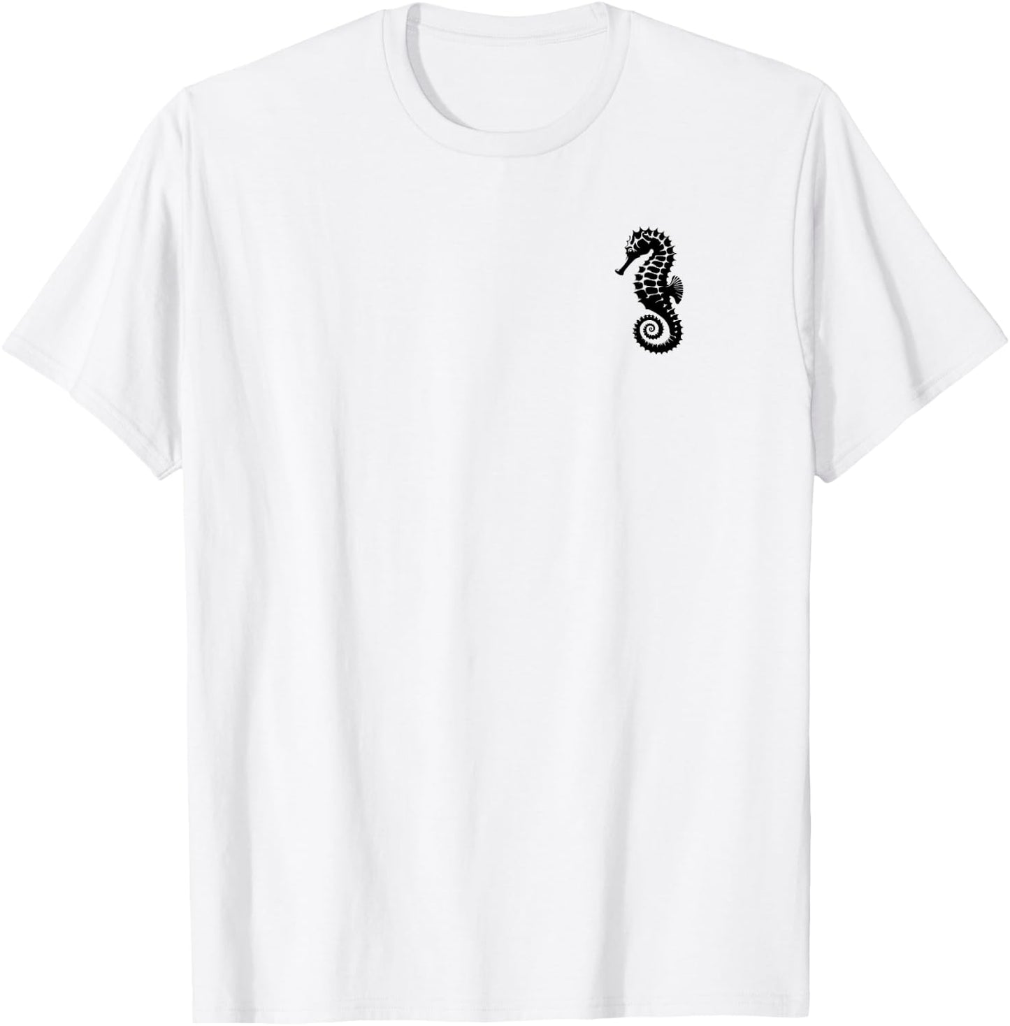 Seahorse Dad Mom Lover - Monochromatic Seahorse T-Shirt - T-Shirt | White