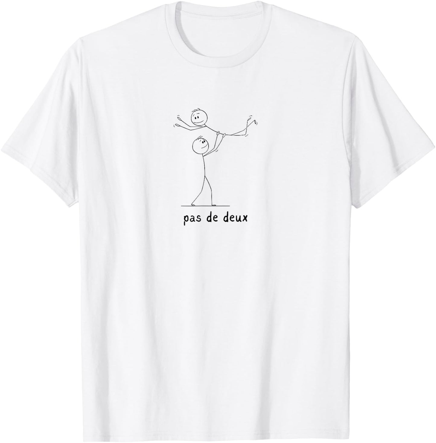Cute Dancer Stick Figure Pas de Deux Ballet Dance Minimalist T-Shirt - T-Shirt | White