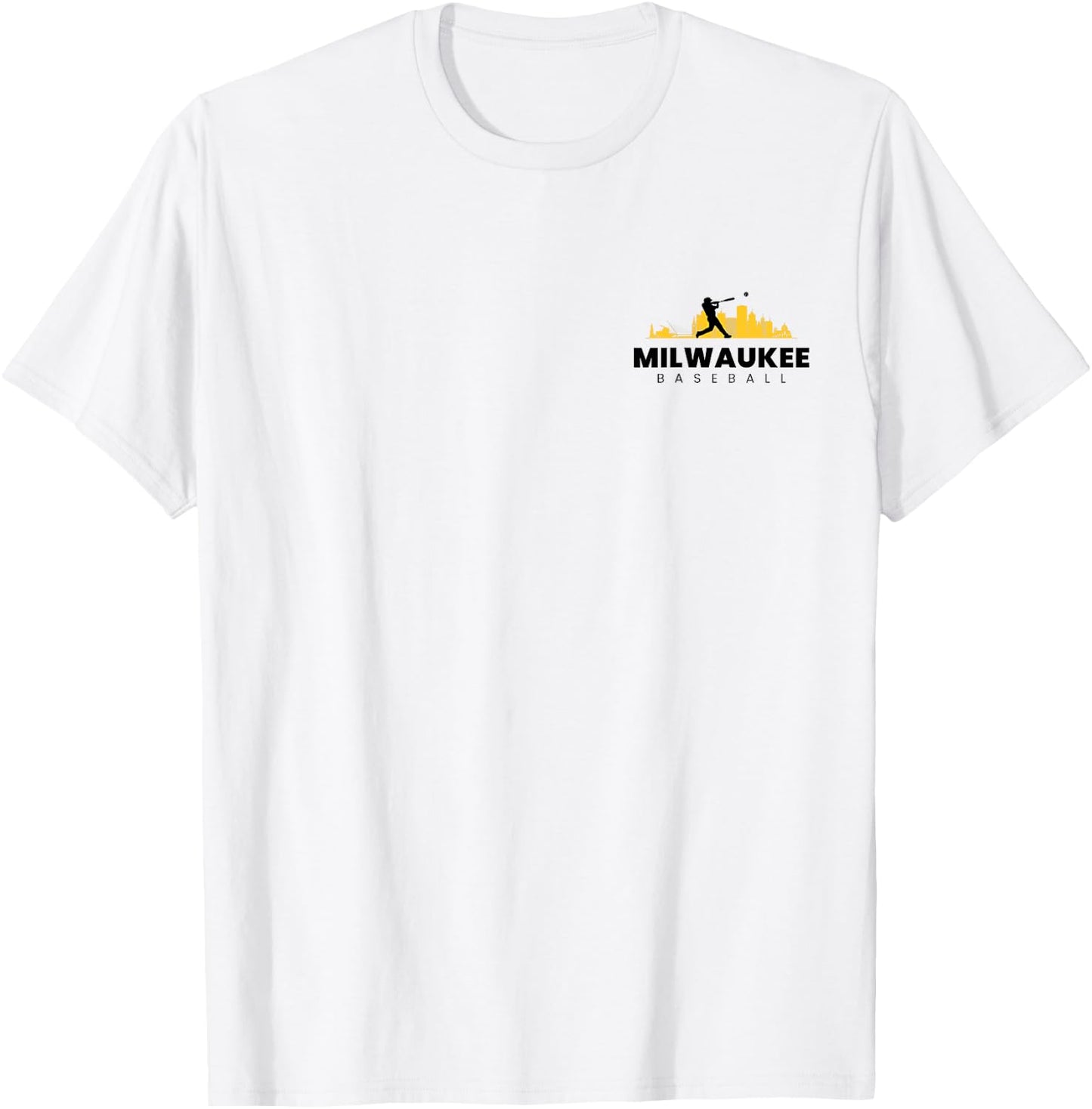 Milwaukee Baseball Minimalist City Skyline Baseball Lover T-Shirt - T-Shirt | White