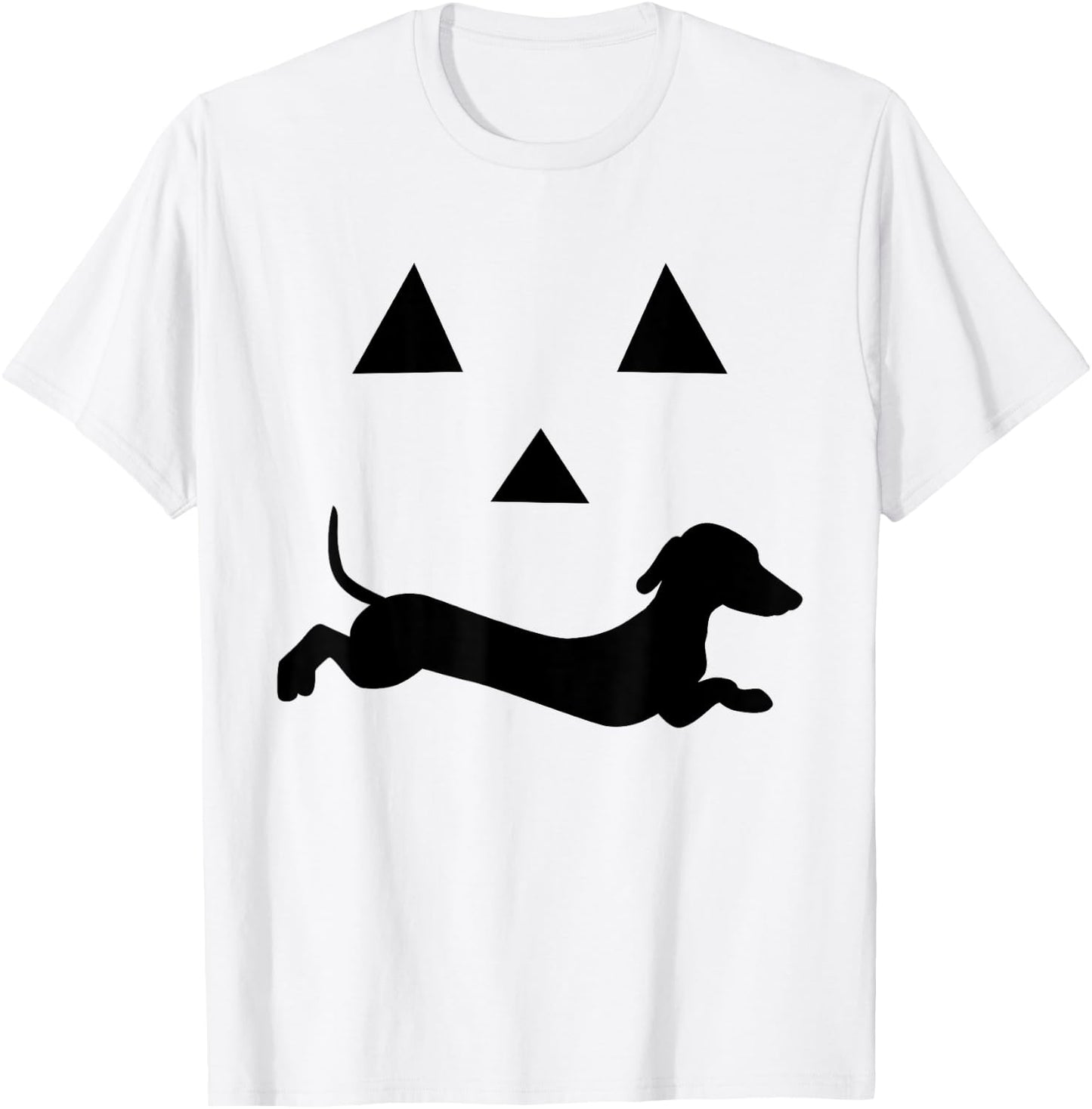 Funny dachshund Jack O Lantern pumpkin face for halloween T-Shirt - T-Shirt | White