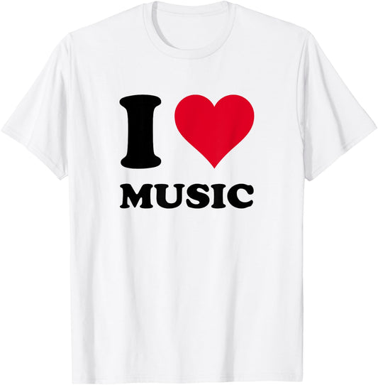 I Love Music T-Shirt - T-Shirt | White