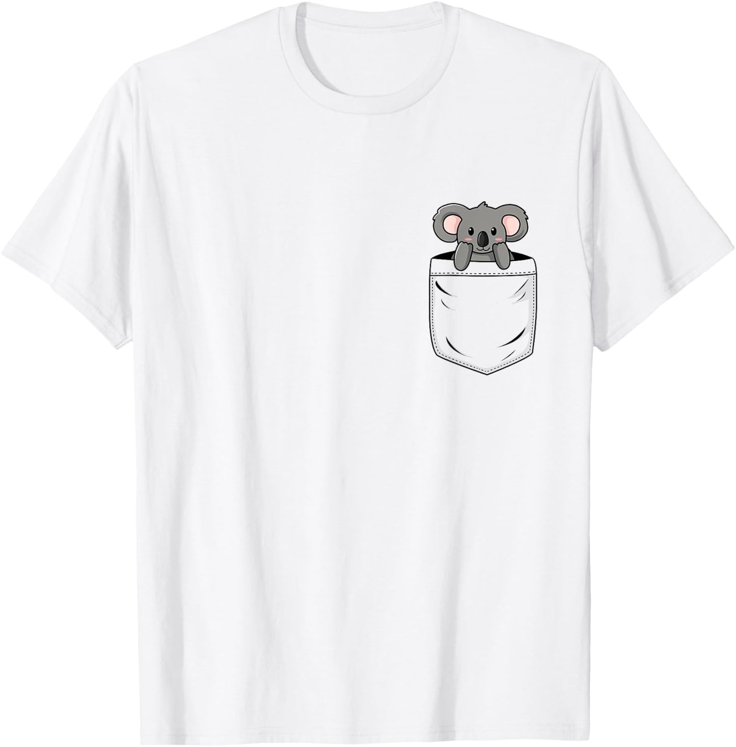 Koala Lovers Cute Funny Koala In Pocket T-Shirt - T-Shirt | White