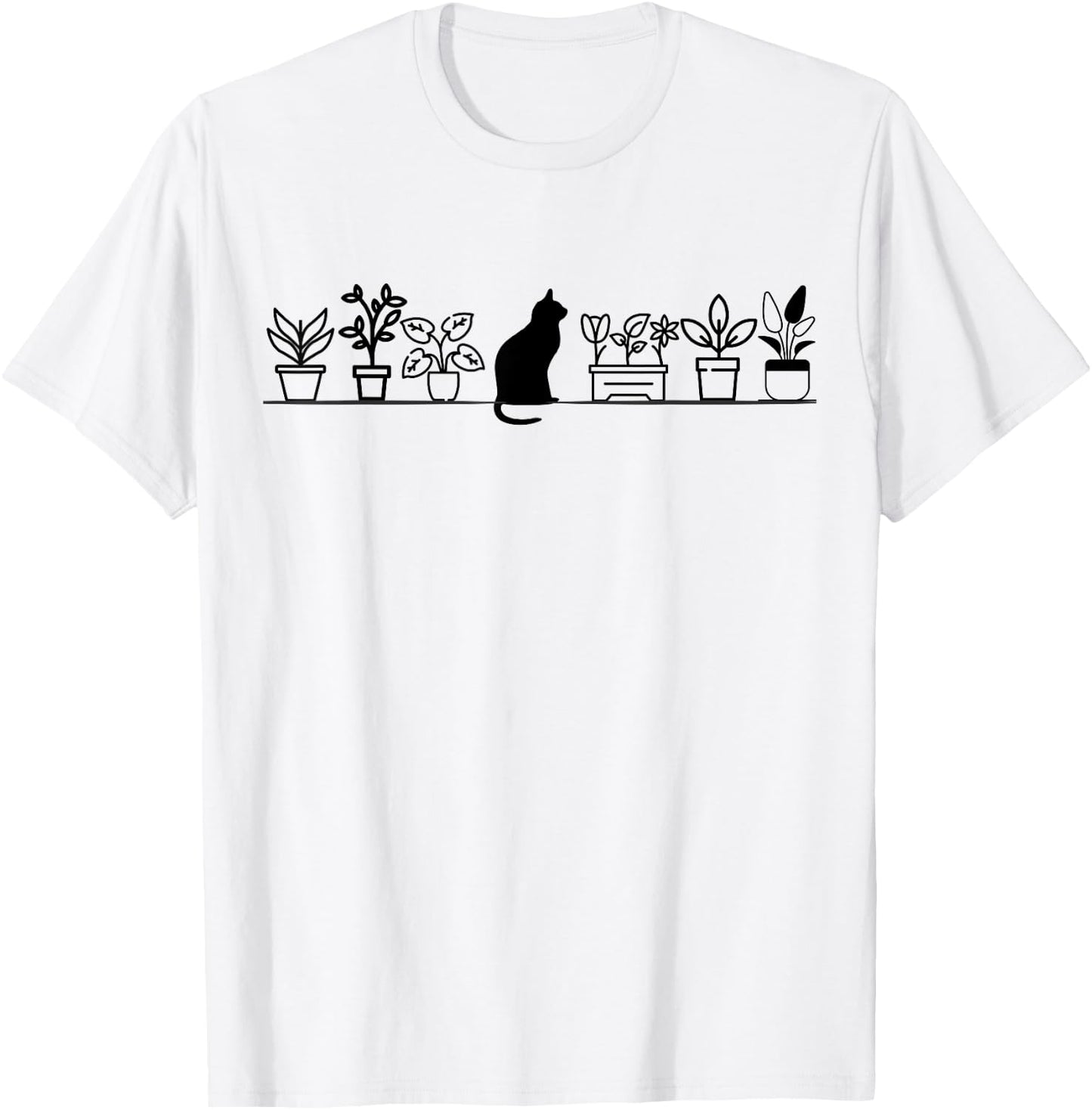 Cats And Plants A Purrfect Combination T-Shirt - T-Shirt | White