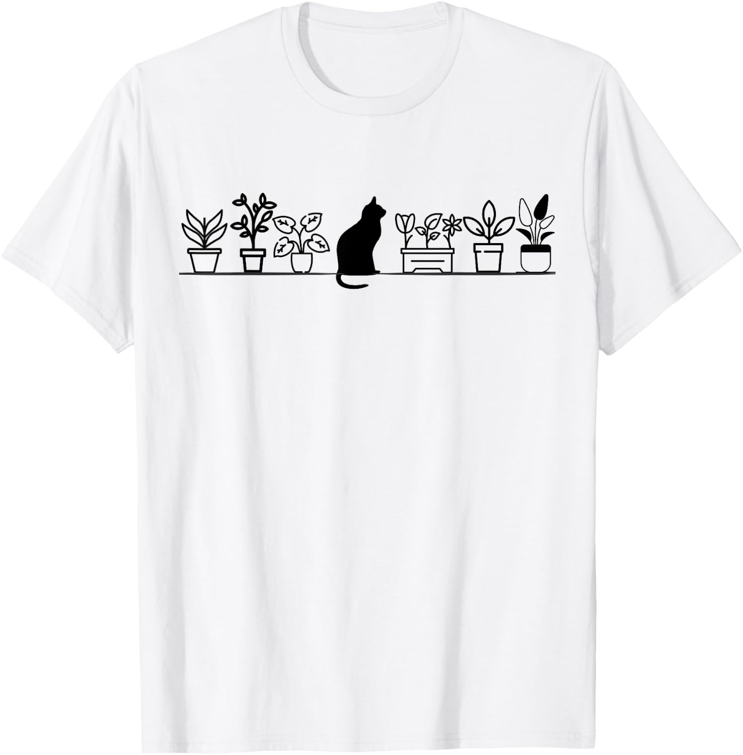 Cats And Plants A Purrfect Combination T-Shirt - T-Shirt | White
