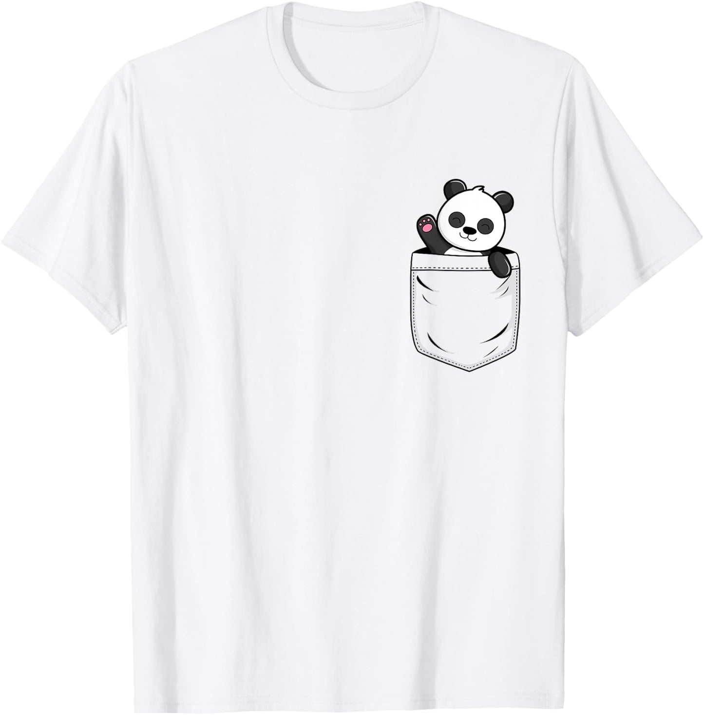 Panda Lovers Cute Funny Panda In Pocket T-Shirt - T-Shirt | White